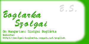 boglarka szolgai business card